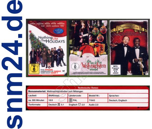 Family Christmas DVD 3-Filme-Box Nothing like the Holidays + Alles was Du Dir zu Weihnachten wünschst + Christmas Show mit bekannten Hollywood Stars