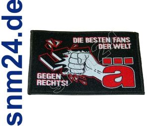 DIE ÄRZTE - Aufnäher Patch Die besten Fans der Welt gegen Rechts schwarz