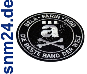 DIE ÄRZTE - Aufnäher Patch ä - Knochen rund schwarz BELA FARIN ROD