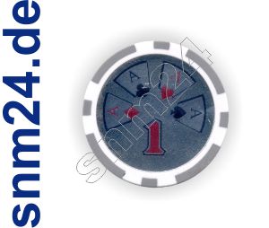 25x Poker-Chip DELUXE Wertaufdruck 1 - Jeton mit Metallkern 14 Gramm NEU