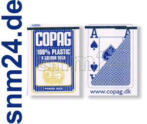 Pokerkarten Copag Plastikkarten Jumbo-Index 4-farbig Blau Spielkarten - NEU