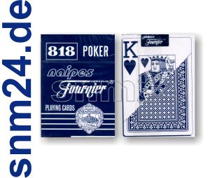 FOURNIER Pokerkarten 818 BLAU Plastic-coated Jumbo Index (große Symbole) NEU