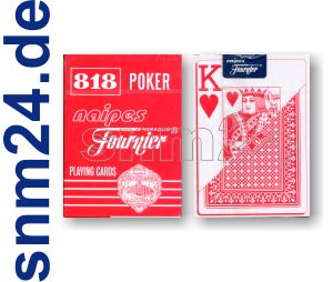 FOURNIER Pokerkarten 818 ROT Plastic-coated Jumbo Index (große Symbole) NEU